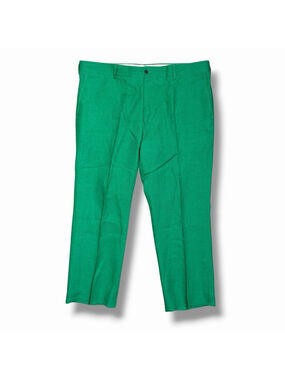 Ralph Lauren Purple Label Mens 36 Kelly Green 100% Linen Pants 36x27 Flat Front